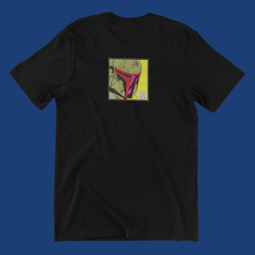 New- White&black Embroidered anime box T-shirt